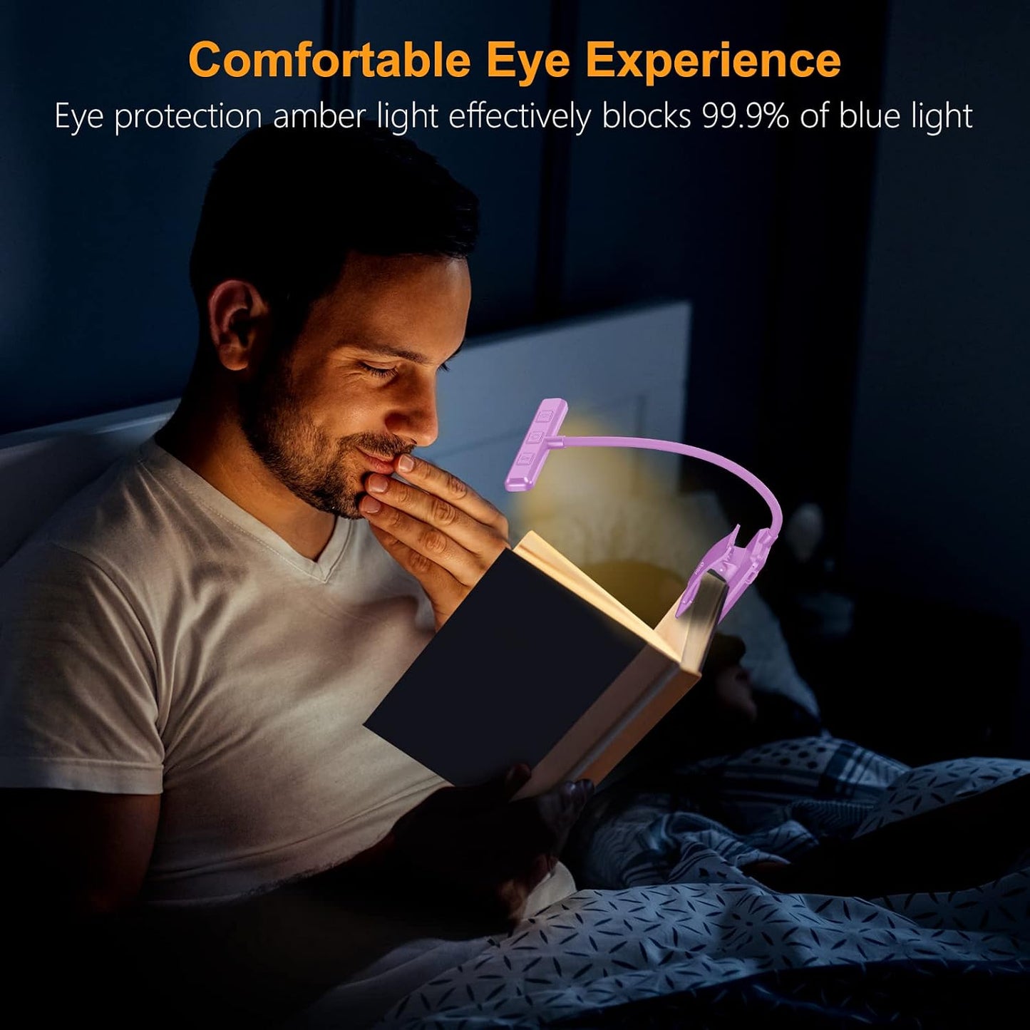 Gritin 19 LED Rechargeable Book Light for Reading in Bed with Memory Function- Eye Caring 3 Color Temperatures,Stepless Dimming Brightness,90 Hrs Runtime Lightweight Clip on Light for Book Lovers