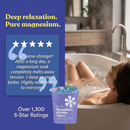 Asutra Lavender Magnesium Chloride Flakes for Bath, Pure Zechstein (2lbs)