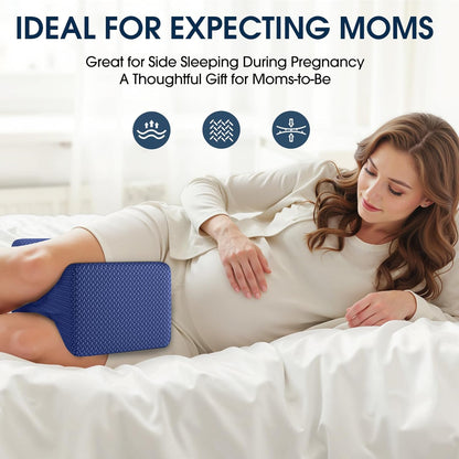 BlissTrends Memory Foam Knee Pillow, Knee Pillow for Side Sleepers, Leg Pillows for Sleeping Blood Circulation, Elevation Pillow for Spine Aligning, Sciatica, Back, Hip, Knee, Ankle Pain, Grey
