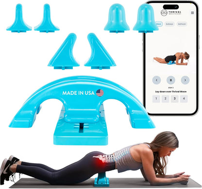 Thrival Arch Back Stretcher - Psoas Muscle Release Tool App for Hip Flexor, Back, Glute, Iliacus, and Neck - Spine Decompressor, Trigger Point, and Myofascial Release – Carbon Black