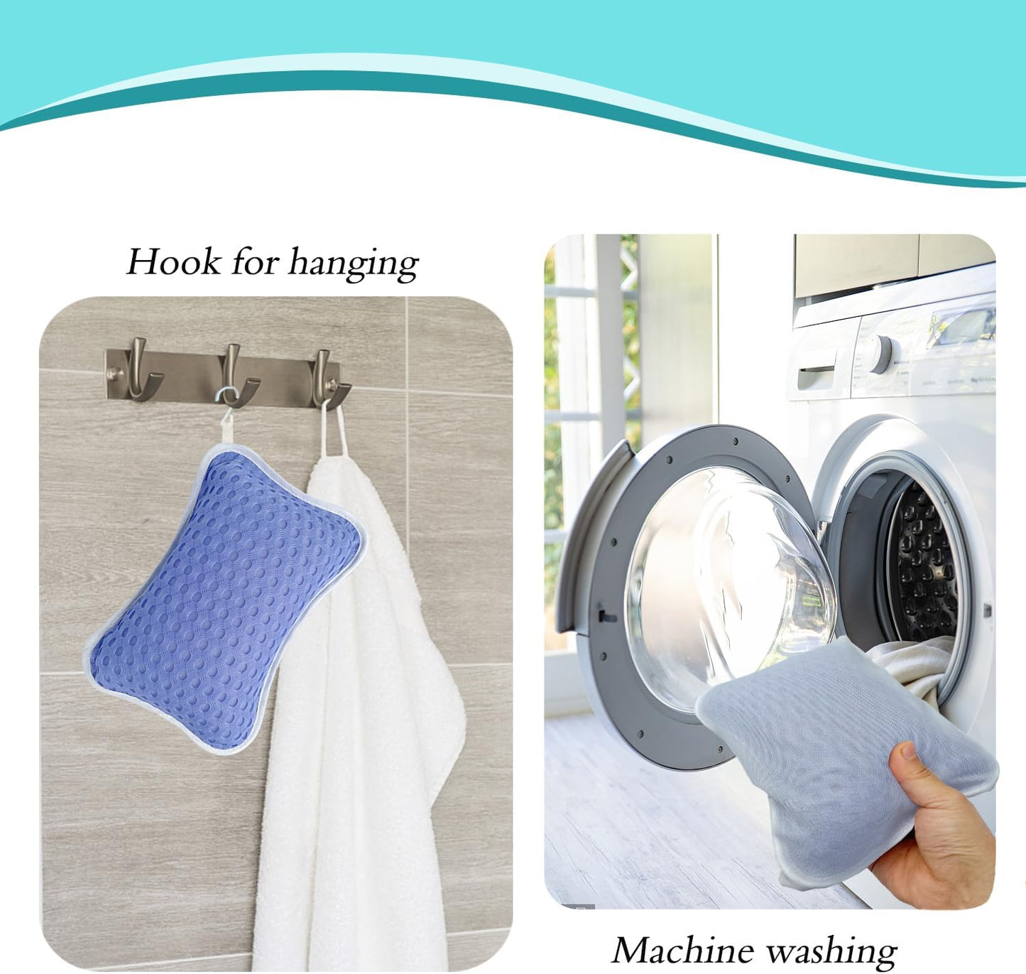 Bath Pillows for tub,Home Spa Pillows for Bathtub, Hot Tub,Head and Neck Support with 2 Strong Suction Cups,White