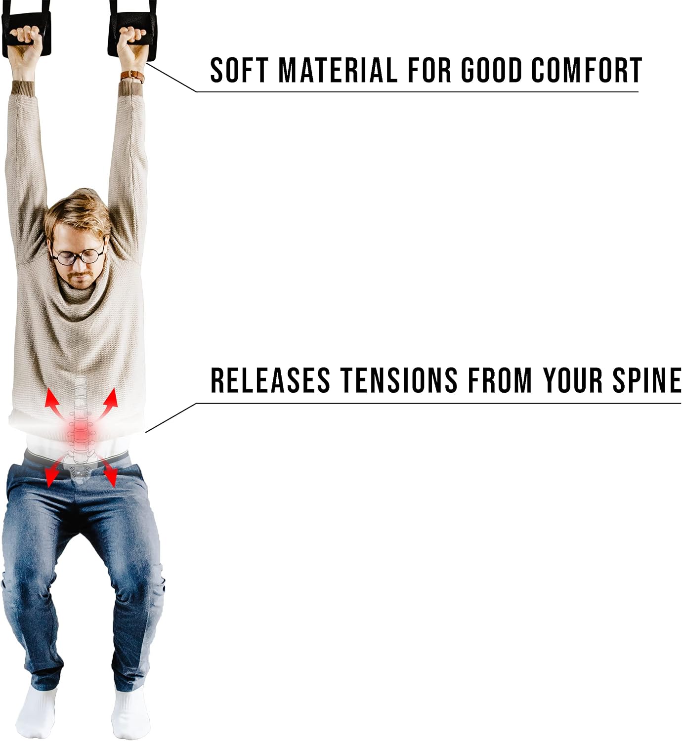 Mieko Back Stretcher for Lower Back Pain Relief, Portable Back Traction Device for Spinal Decompression of the Lumbar Region