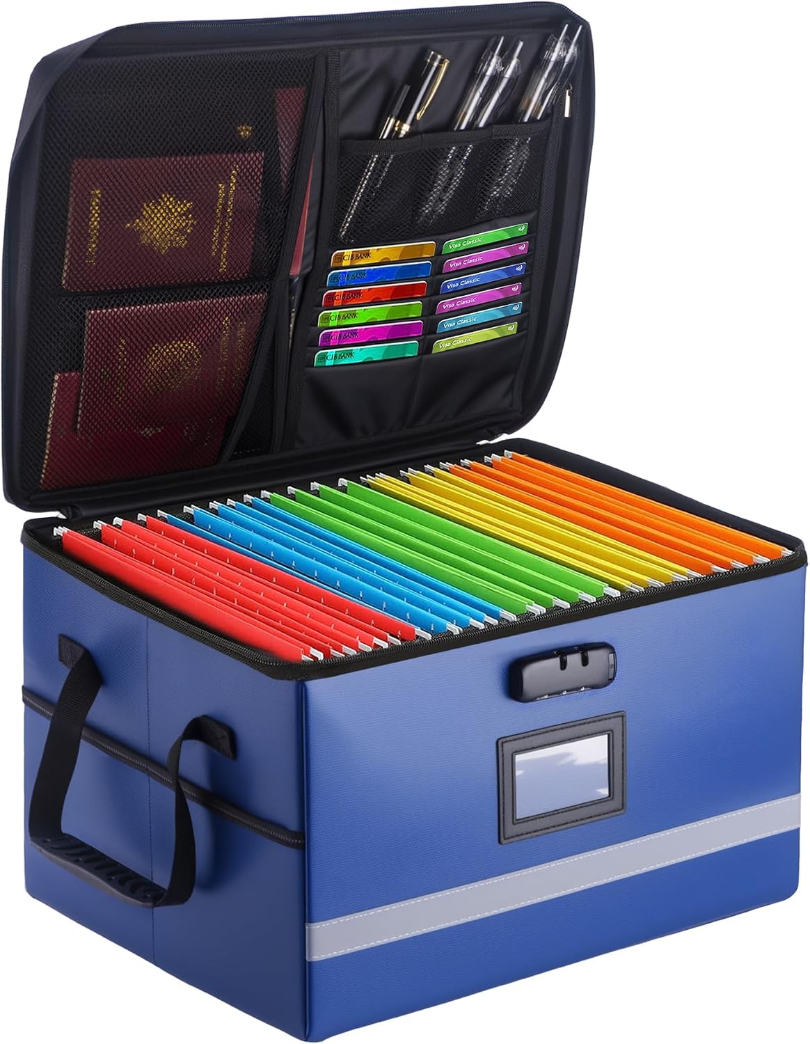 EXLIFBAG Fireproof File Organizer with Lock, 1 Layer
