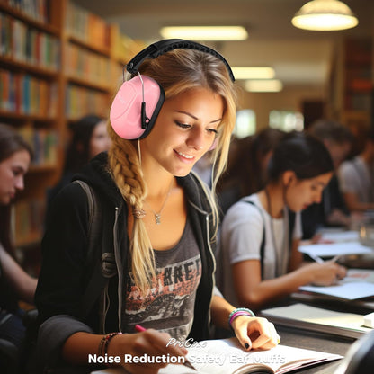 ProCase NRR 28dB Noise Reduction Ear Muffs, Foldable Adjustable Passive Noise Cancelling Headphones for Adults Kids Autism, Hearing Protection for Shooting, Construction, Mowing, Studying -Black - Colors A