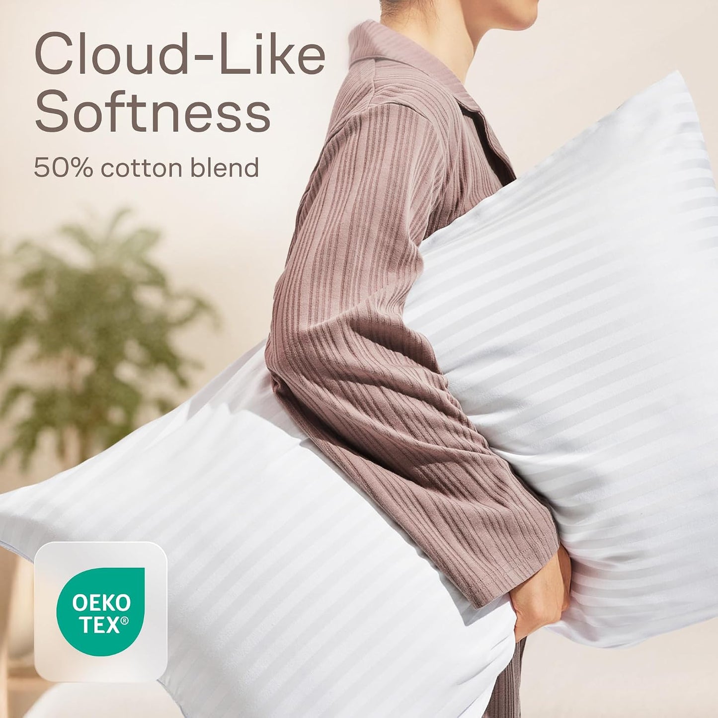 Ultra Soft Pillow Protectors with Zipper Standard Size - Set of 8 Breathable Pillow Covers - 100% Protection Against Stains, Dust & Dirt - Machine Washable (White)