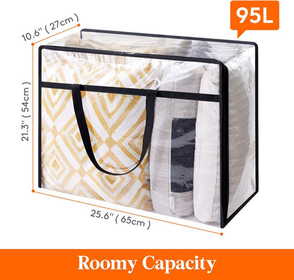 Lifewit 45L Clear Clothes Storage Bags,Plastic Foldable Blanket Storage Bag