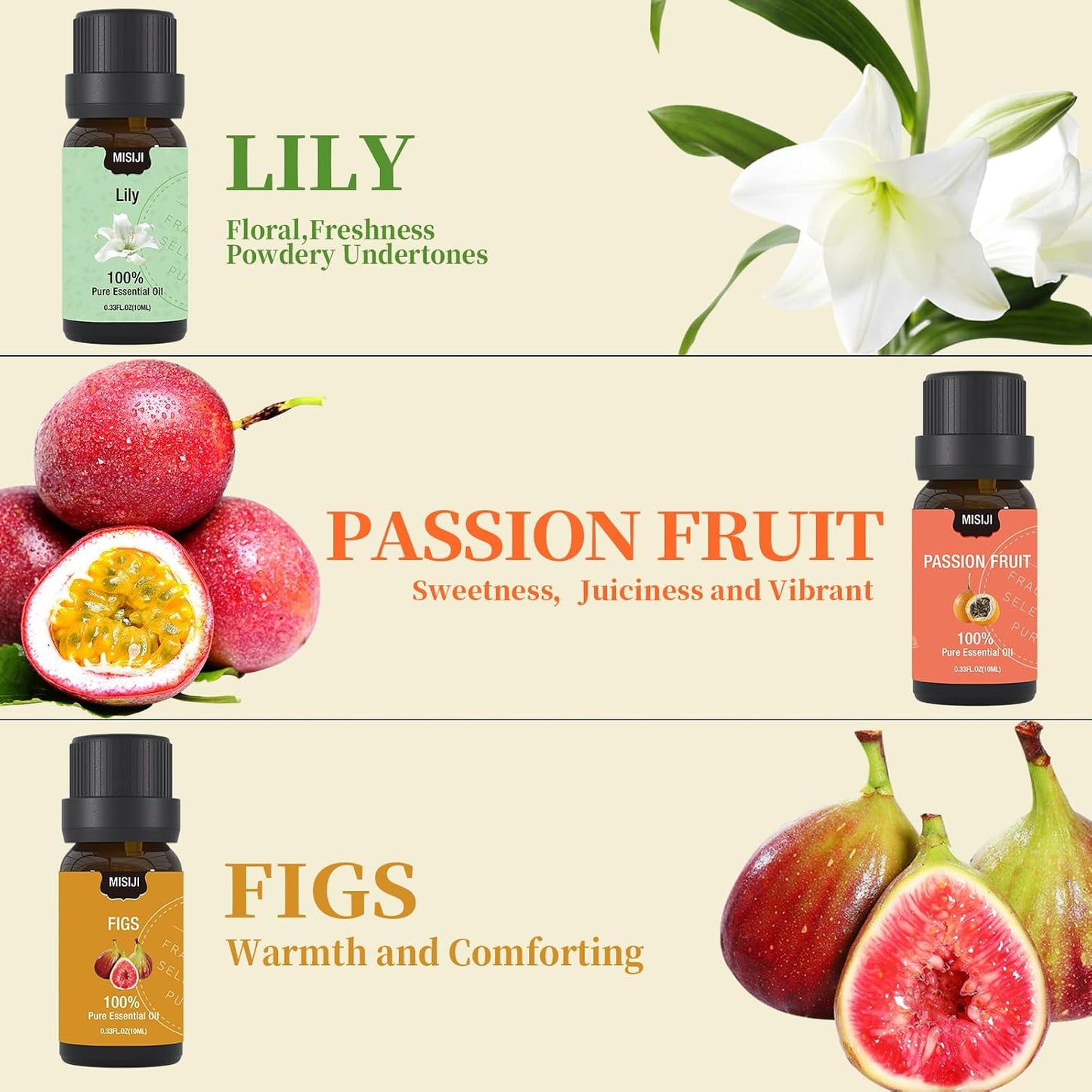 Essential Oils Set Top 6 Aromatherapy-Essential Oils for Diffuser for Home,Air Freshening Diffuser Oils Scents for Aromatherapy,Laundry,Candle&Soap Making,Humidifiers 6 X 10ML
