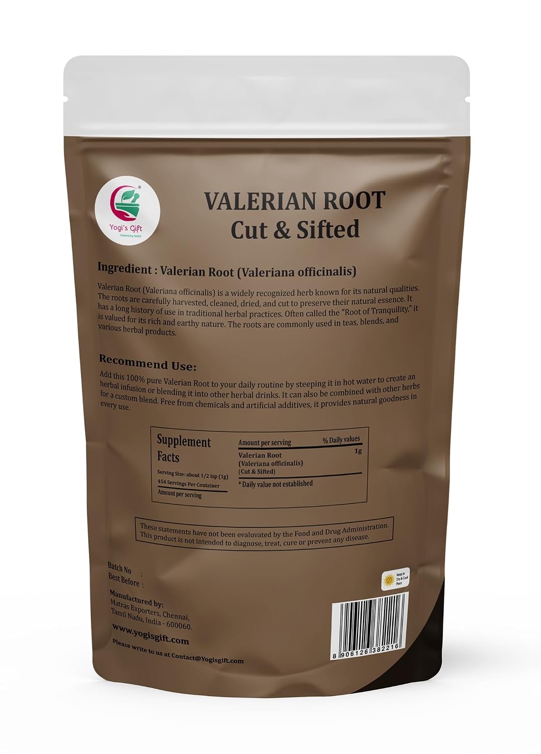 Yogi's Gift® Valerian Root Cut & Sifted 1 lb | Herbal Tea Cut