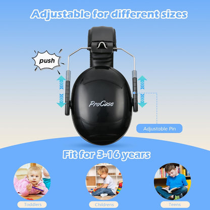 ProCase Noise Cancelling Headphones for Kids Toddler, SNR 27dB Noise Reduction Ear Muffs, Hearing Protection for Monster Jam, Concerts, Fireworks, Shooting, Air Show, Autism Sensory Needs -Blue