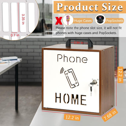 36 Slots Cell Phone Holder Classroom, Wooden Phone Lock Box