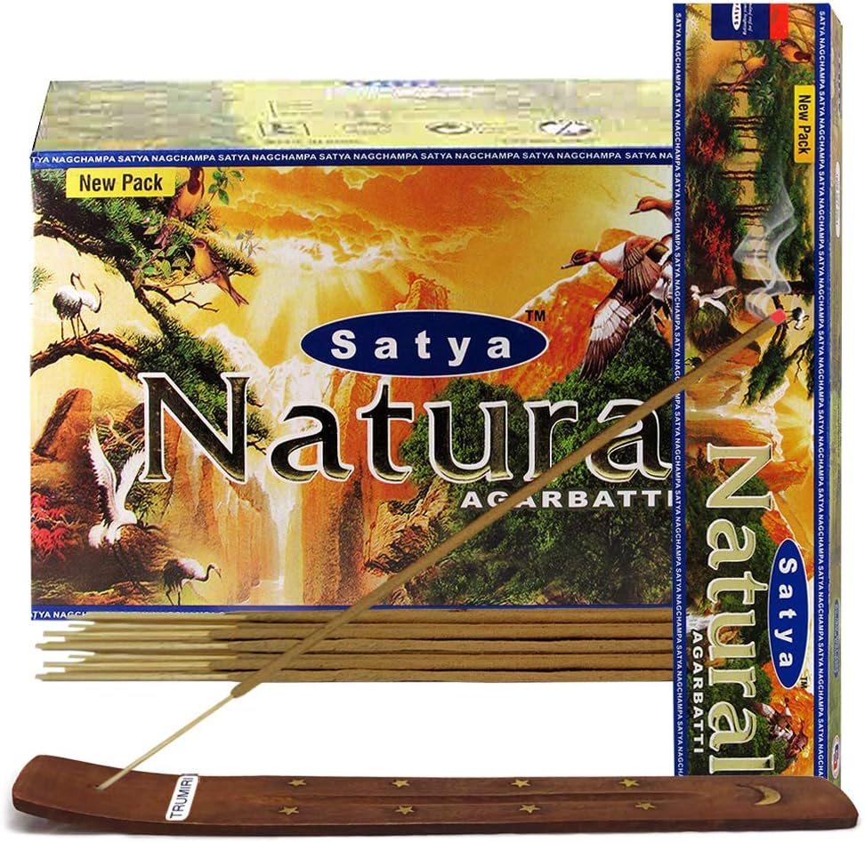TRUMIRI Incense Stick Holder Bundle with Satya Sai Baba Nagchampa 250g Bulk Incense Sticks Nag Champa Agarbatti - Pack of 1 (Approx 250 Insence-Sticks)