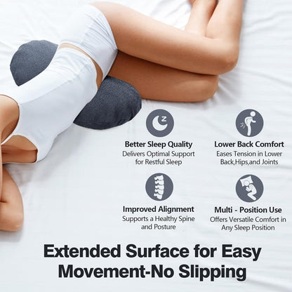 COMFYTHERA Lumbar Support Pillow for Sleeping Memory Foam Lumbar Support Cushion for Lower Back Pain Relief, Back Support Bed Pillow Waist Support (Dark Blue, Large)