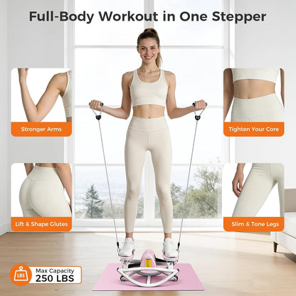 Rock Stepper Side to Side, Rocking Stepper with Lateral Motion, Compact Side Stepper for Home & Apartment, Low Impact Workout Machine (Black)