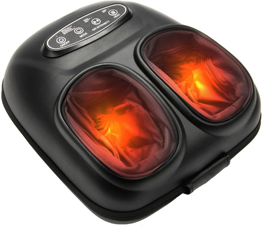 LINGTENG Foot Massager, Heated Foot Massager, Foot Massage with 3 Modes, 3 Intensity Levels, 15-Min Timer, Birthday Gifts for Women Men, Father Day Gifts, Size up to 13"
