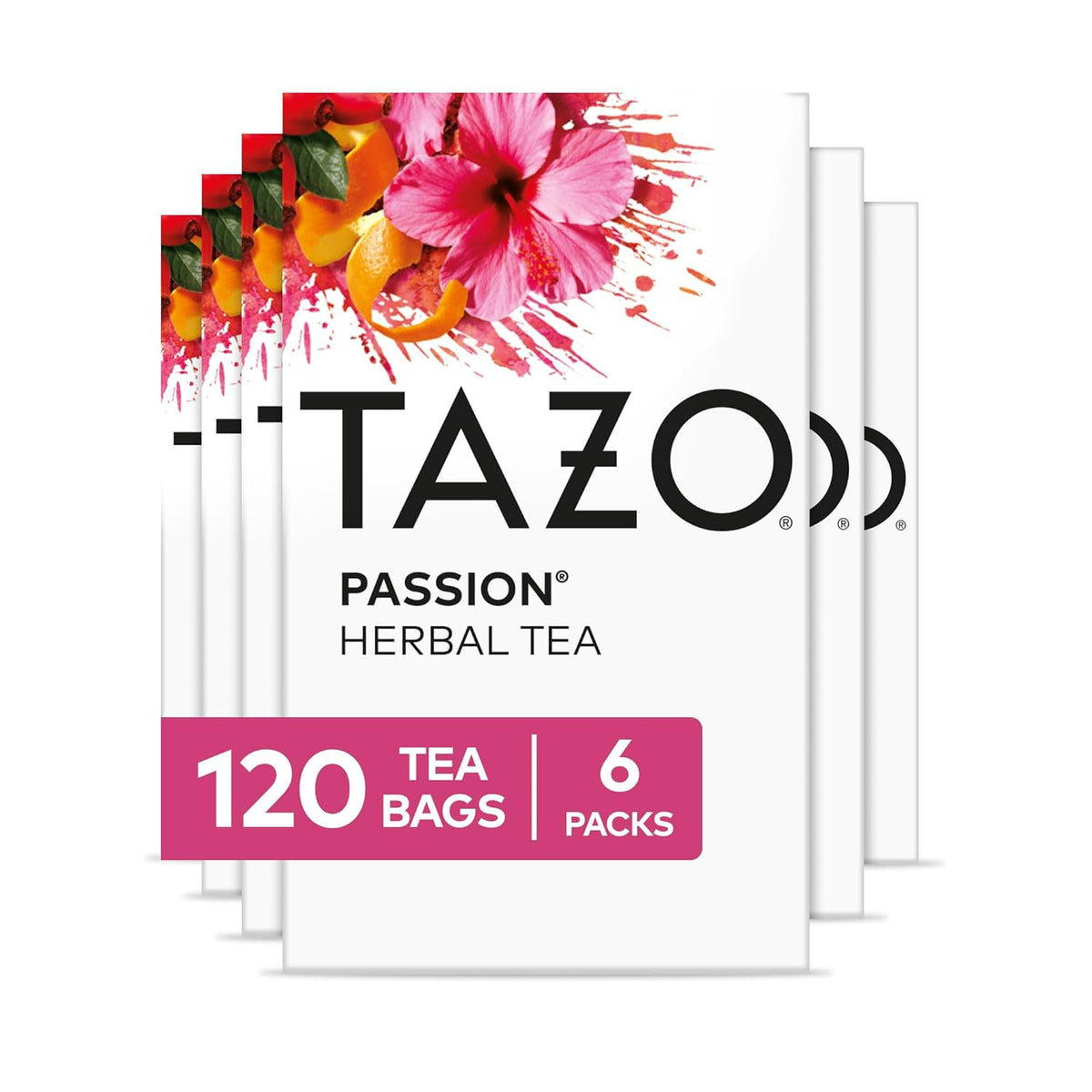 TAZO Passion Herbal Tea Bags, 120 Total Tea Bags (20ct - Pack of 6)
