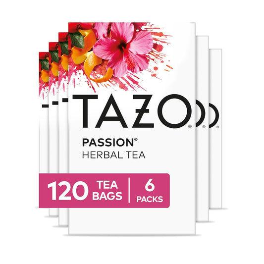 TAZO Passion Herbal Tea Bags, 120 Total Tea Bags (20ct - Pack of 6)