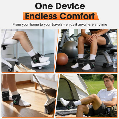 Foot Massager for Neuropathy Plantar Fasciitis Pain Relief, Foot Renew Ankle Massager, Ankle Heating Pad Heated Brace Wrap with 4 Heat Levels and 3 Vibration Modes for Women Men (Grey)