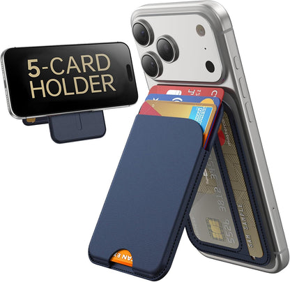 TWZKG for MagSafe Wallet, Works with Apple Find My,5 Card Holder with Stand