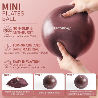 PhysKcal Pilates Kit, 15-Inch Pilates Ring with 1x Pilates Ball & 5X Bands | Aesthetic Home Pilates Equipment Set, Essential Kit for Beginners in Minimalist Style. Comes in Premium Packaging