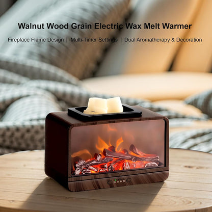 MeplLivs Dynamics Flame Fireplace Electric Wax Melt Warmer PTC Heating Plate Monochromatic Wax Burner Fragrance Wax Warmer for Home Office Gifts & Decor(Black)