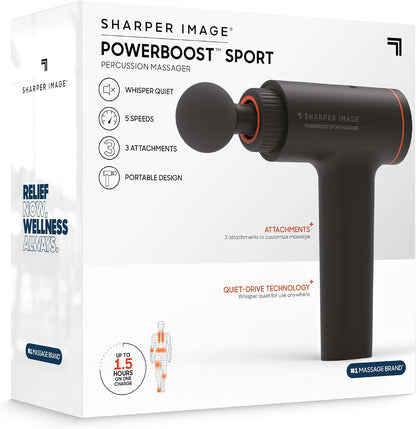 Sharper Image Powerboost Versa Heat & Cold Therapy Percussion Massage Gun