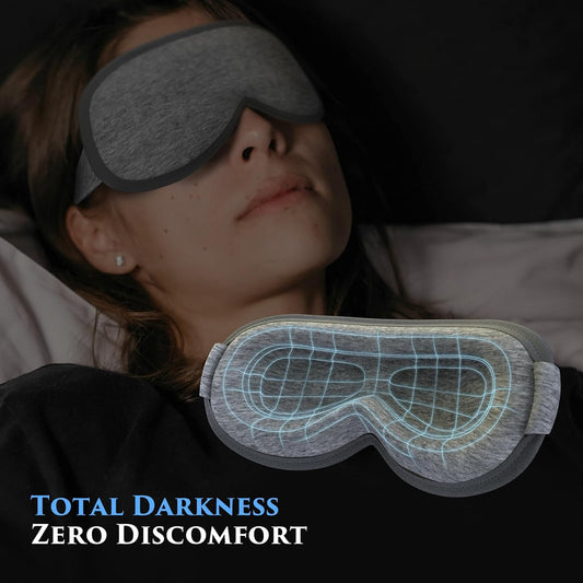 Weighted Eye Mask Cover for Sleeping - Eye Masks for Sleep with Adjustable Strap, Lash Extension Eye Covers for Women Men, 3D Contoured, Plane Travel Essentials, Blindfold for Meditation