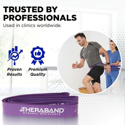 THERABAND High Resistance Band Set of 2, Light and Medium Loop, 15-25 lb