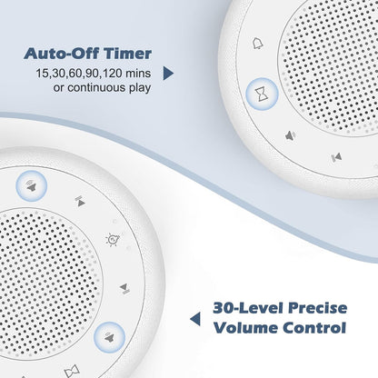 Buffbee Alarm Clock with Sound Machine for Bedrooms – 2-in-1 White Noise Machine for Sleep, Gentle Wake-Up with Soft Alarm Sounds, Ambient Night Light, Plug-in, Sleep Better, Wake Gently