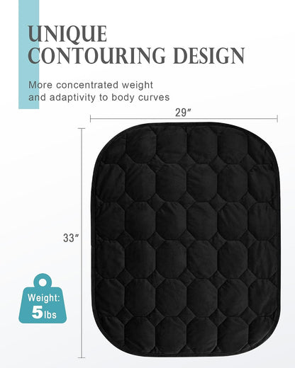 Cottonblue Weighted Lap Blanket 7lbs, Cozy Luxury Crystal Velvet Weighted Blanket for Adults, Small Weighted Blanket for Relaxation, Sleeping, Travel, Grey, 29" x 24"