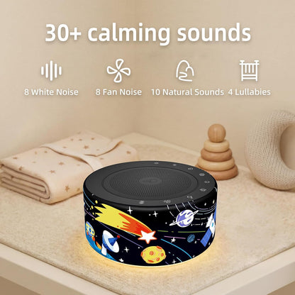 Kipcush White Noise Machine for Baby & Adults, 30 Soothing Sounds, Soft Non-Glare Nursery Lamp, 8 Color Night Lights, Memory Function (Angel V1 White, Standard)