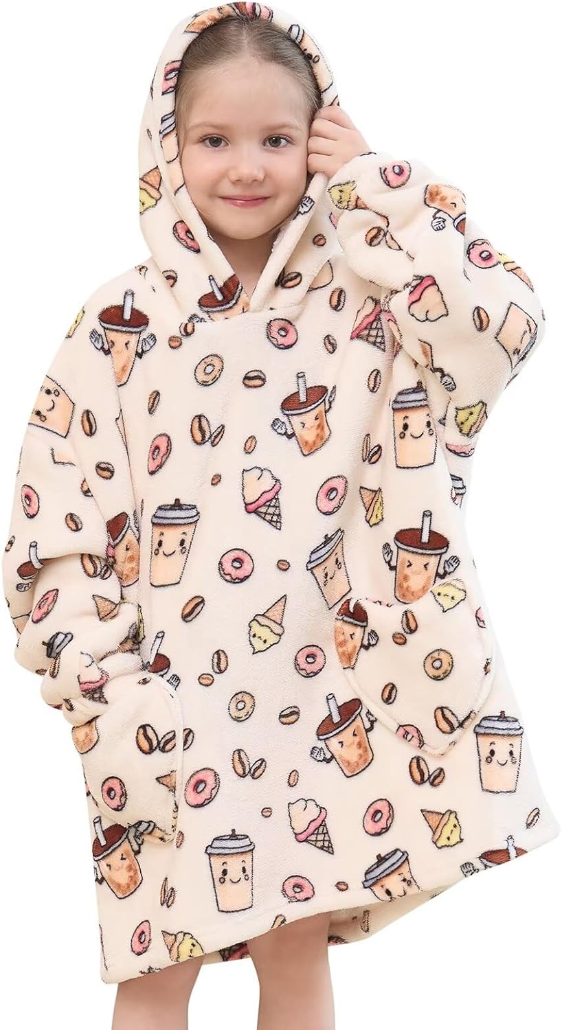 Fiosnow Glow in the Dark Unicorn Blanket Hoodies for Kids 6-13YR Oversize Wearable Blanket Hoodies for Boys Girls Teens