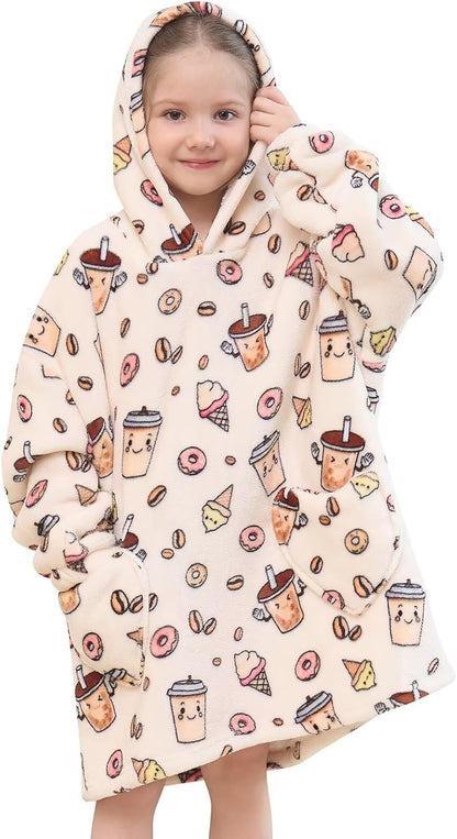 Fiosnow Glow in the Dark Unicorn Blanket Hoodies for Kids 6-13YR Oversize Wearable Blanket Hoodies for Boys Girls Teens