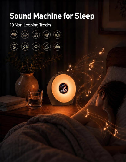 Dekala Sunrise Alarm Clock for Heavy Sleepers with Pulse Wake, Sunset Sound Machine with Breathing Ambient Light, Loud Alarm for Bedrooms, Wake Up Light, Digital Color Display & 7 Themes, No App