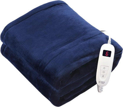 Tefici Heated Blanket Throw 50"x60", Ultra Soft 2-Layer Flannel Electric Blanket, for Home Office Sofa,3 Heat Settings, 4H Auto Off, ETL FCC Certified, Overheat Protection, Machine Washable, Camel