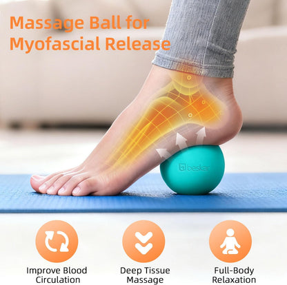 Massage Lacrosse Balls for Myofascial Release, Trigger Point Therapy and Yoga Therapy, Foot Massage Ball to Relieve Plantar Fasciitis Black