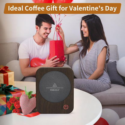 VOBAGA Coffee Mug Warmer for Desk with Auto Shut Off & 3-Temp Settings, Coffee Cup Warmer with Smart Safety Alert Home Office Accessory, Perfect for Coffee, Tea, Milk (Mug for Display)
