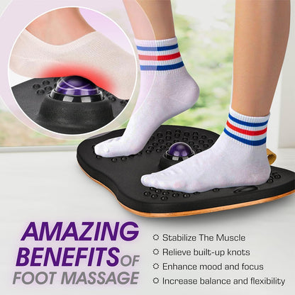 Yes4All Wobble Balance Board for Standing Desk/Anti-Fatigue Office Foam Pad - Standing Desk Mats, Rocker Board, Office Accessories, Wobble Board With Massage Ball