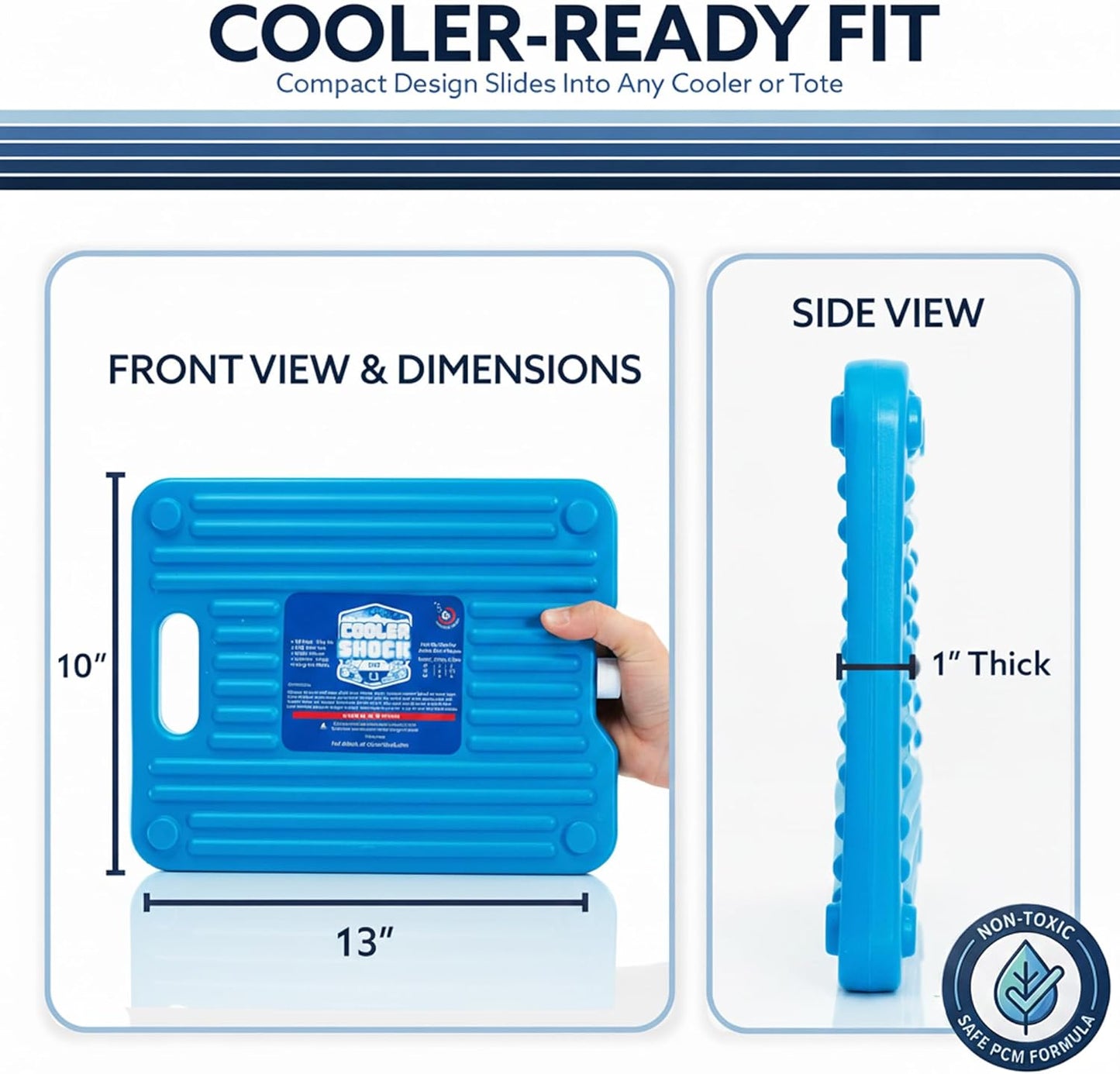 Cooler Shock Ice Packs - Reusable, Premium, Large Pack and Lunch Set for Long Term Use - Cools Faster Than Ice - Cooler Accessories
