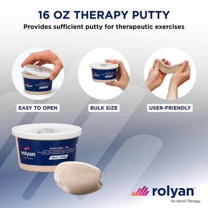 Sammons Preston Therapy Putty, Therapeutic Hand Exerciser, Theraputty for Finger and Hand Rehabilitation, Exercise Putty to Improve Hand Grip Strength, Occupational Therapy, 4 Ounce, Firm, Blue