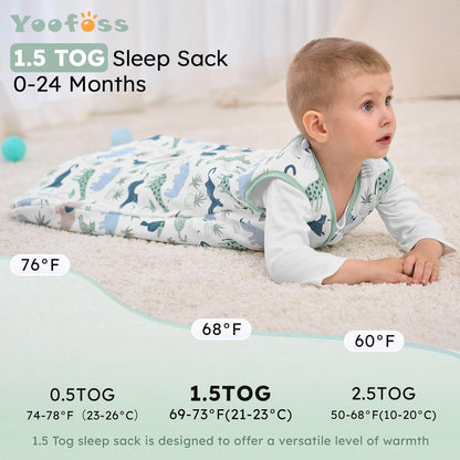 Yoofoss Baby Sleep Sack Baby Wearable Blanket 100% Cotton 2-Way Zipper Toddler Sleeping Sack