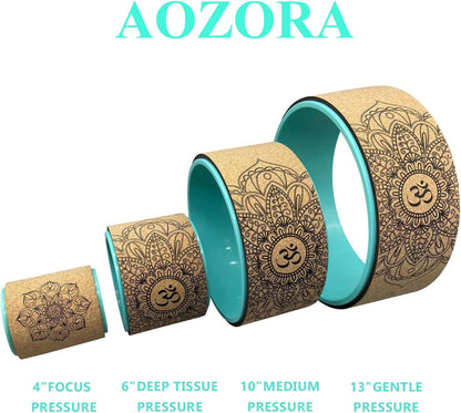 Aozora Yoga Wheel 13" with Most Detailed Book Step by Step Guide on How to Do 30+ Poses! Perfect for Stretching and Improving Backbends