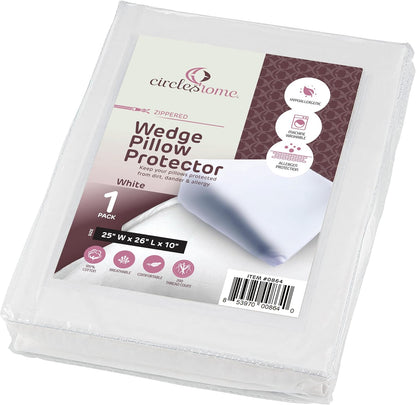 CirclesHome Pillow Protectors 4 Pack Standard Zippered - 100% Cotton Breathable Pillowcases - Protects Pillows from Dirt, Dust and Debri (Standard - Set of 4 - 20x26)