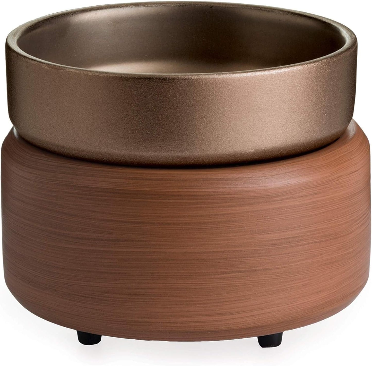 Candle Warmers ETC 2-in-1 Candle and Fragrance Warmer for Warming Scented Candles or Wax Melts and Tarts with to Freshen Room, Primitive Black and Bronze