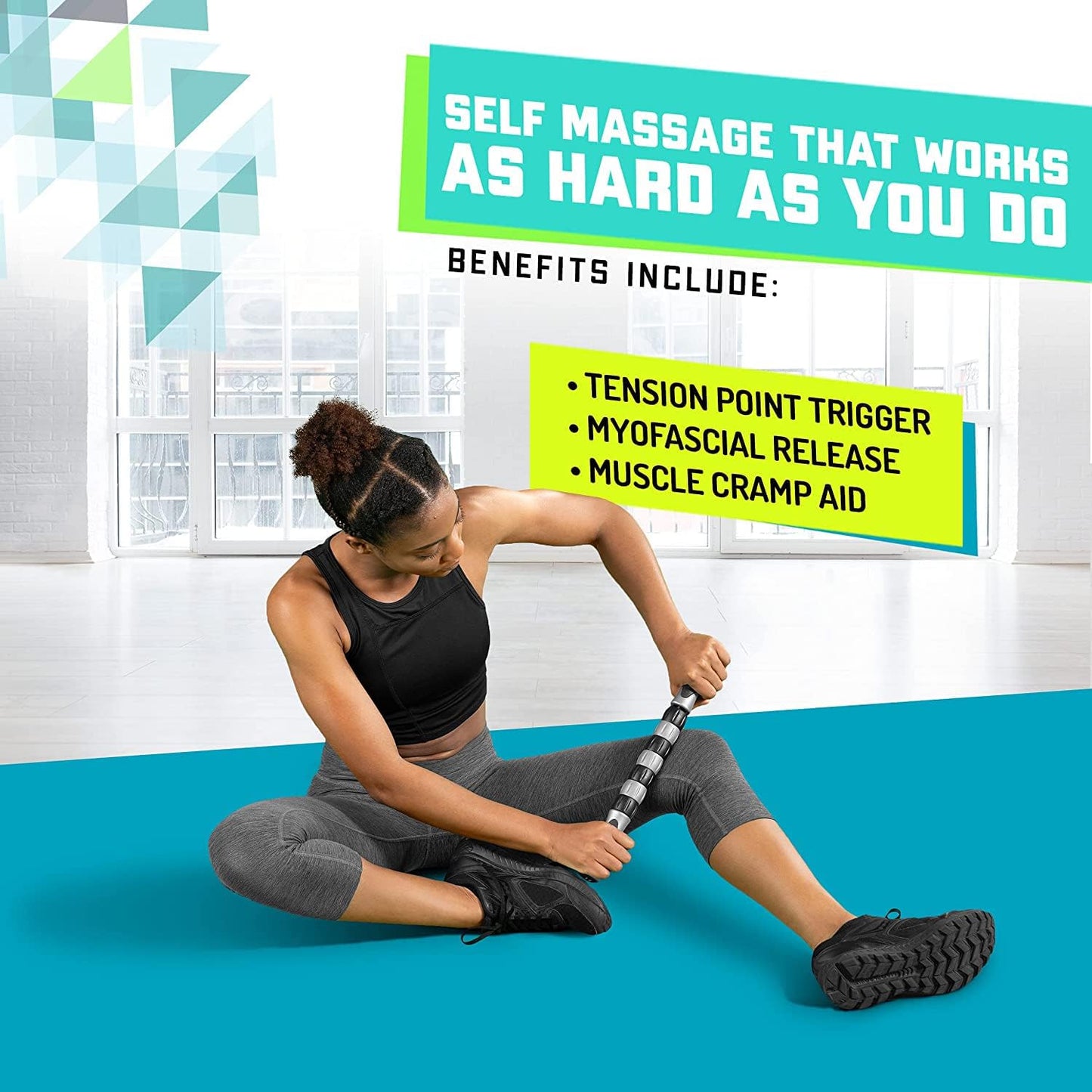 Elite Massage Roller Stick Targets Sore, Tight Leg Muscles to Prevent Cramps and Release Tension. It's Sturdy, Lightweight, Smooth Rolling and Thankfully This Lifesaver has Comfortable Handles.Red