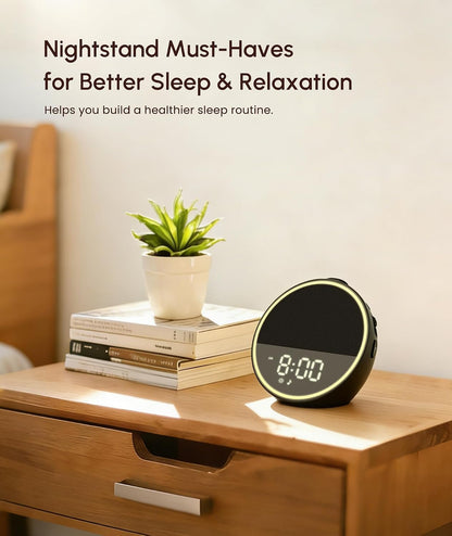 Sound Machine - Alarm Clock White Noise Sound Machine for Sleep, Night Light, 30 Soothing Sounds, 10 Gentle Alarms, Sleep Timer, Screen-Free Sleep Routine for Adults, Travel, Nightstand, Office