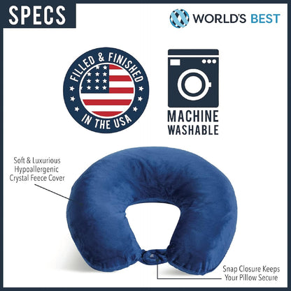 Wolf Essentials Adult Fleece Travel Neck Pillow for Airplane, Charcoal
