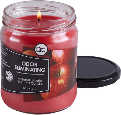Vanilla Bean Odor Eliminating Highly Fragranced Candle - Eliminates 95% of Pet, Smoke, Food, and Other Smells Quickly - Up to 80 Hour Burn time - 12 Ounce Premium Soy Blend - Colors B
