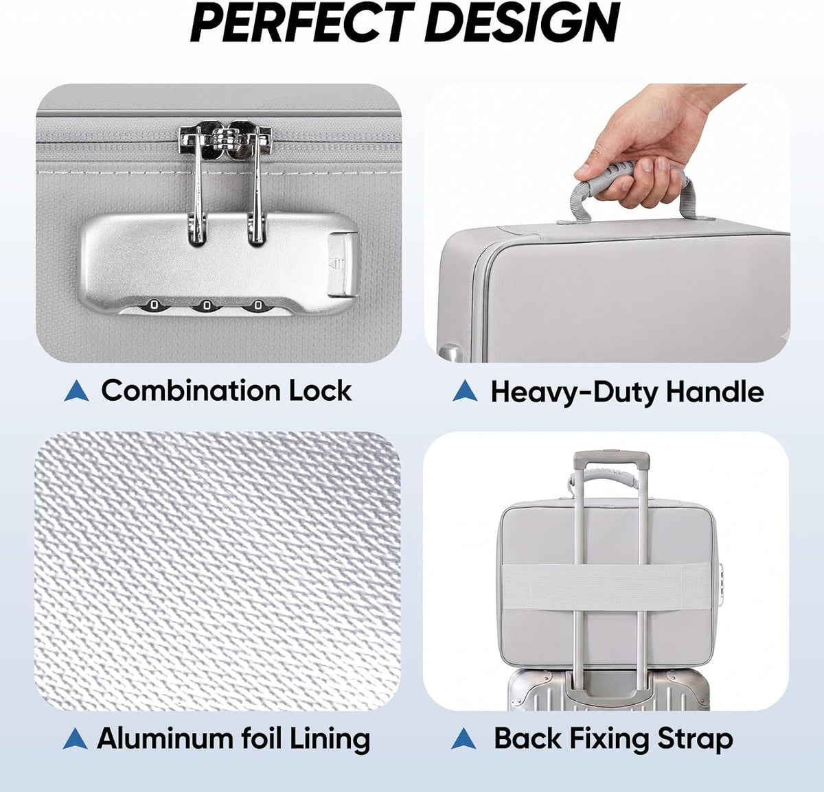 BALEINE Fireproof Document Box with Lock, Waterproof Fire Safe File Bag