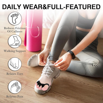 2PCS Toe Spacers for Women and Men, Toe Separators for Pedicure, Bunion Corrector, Hammer Toe Straightener, Plantar Fasciitis, Toe Spreaders for Foot Pain Relief and Foot Health. (2, Black)