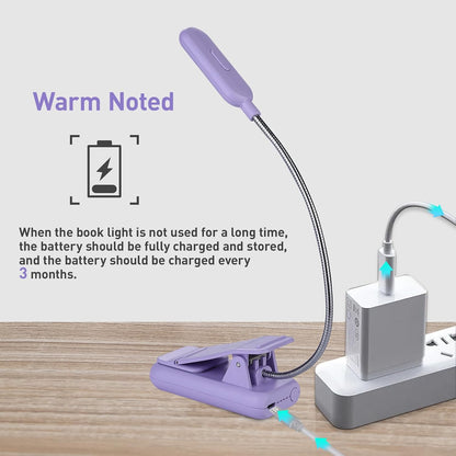 VAVOFO Clip On Book Light for Bed Kids, 7 LED Reading Light with 9-Level Warm Cool White Daylight, Eye Care Lamp with Power Indicator for Bookworms (Blue)